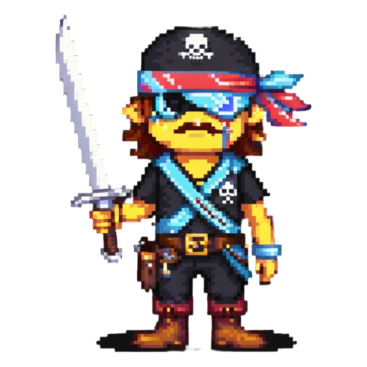 A pirate dressed up for Halloween sticker