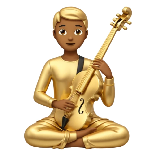 musician statue gold sticker