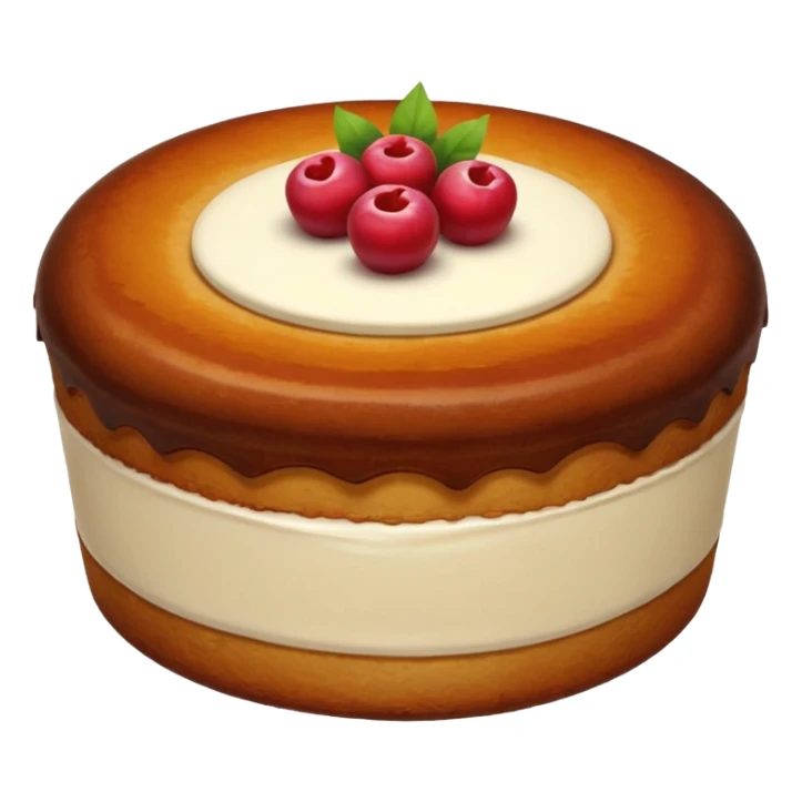 Basque cake emoji with a golden brown top sticker