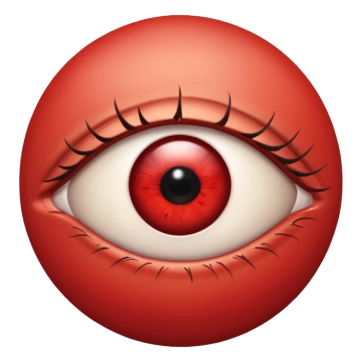 eye ball with red retina jealousy sticker