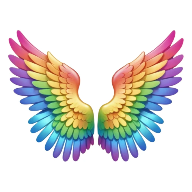  tiny rainbow angel wings. cute tiny left and right rainbow angel wings. Only wings. sticker