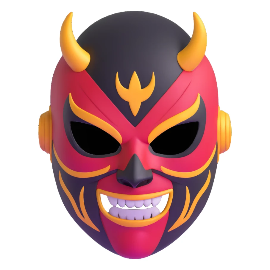sinister luchador mask with evil expression sticker