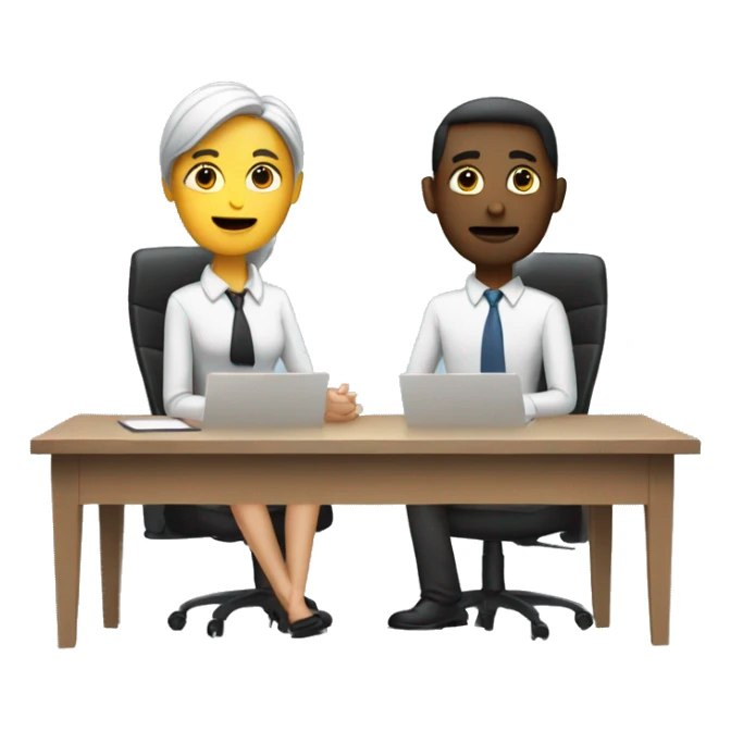 2 person in a meeting sticker