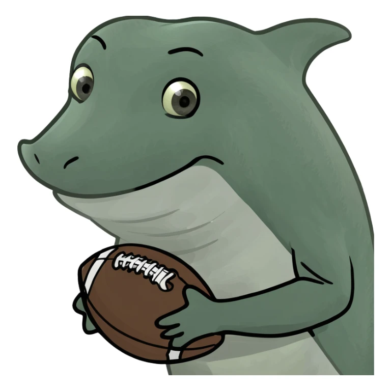Dolphin with a football sticker