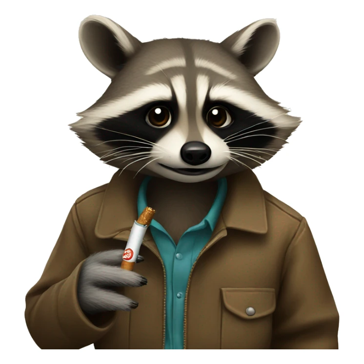 Raccoon smoking a cigarette sticker