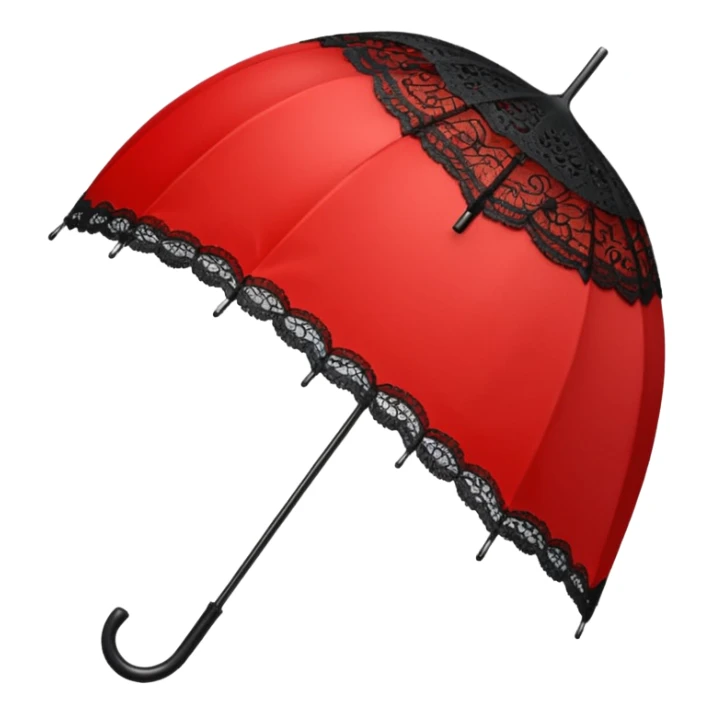 heart with a black lace umbrella sticker