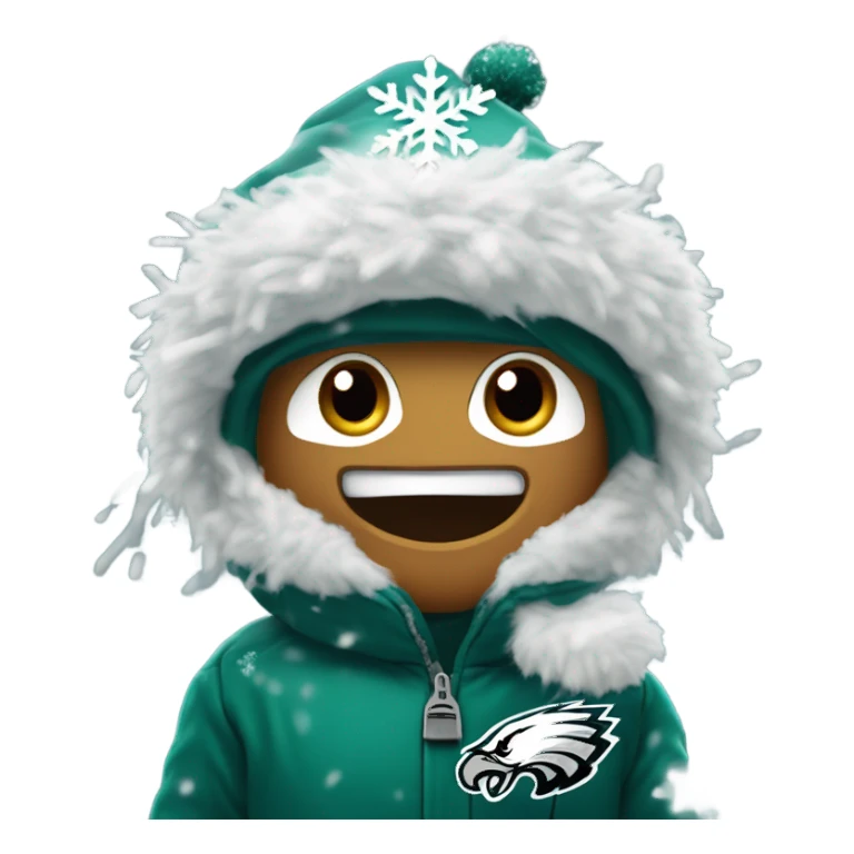 Philadelphia Eagles mascot in the snow sticker