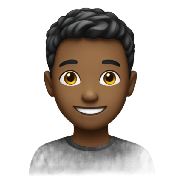 smiling boy in black shirt sticker