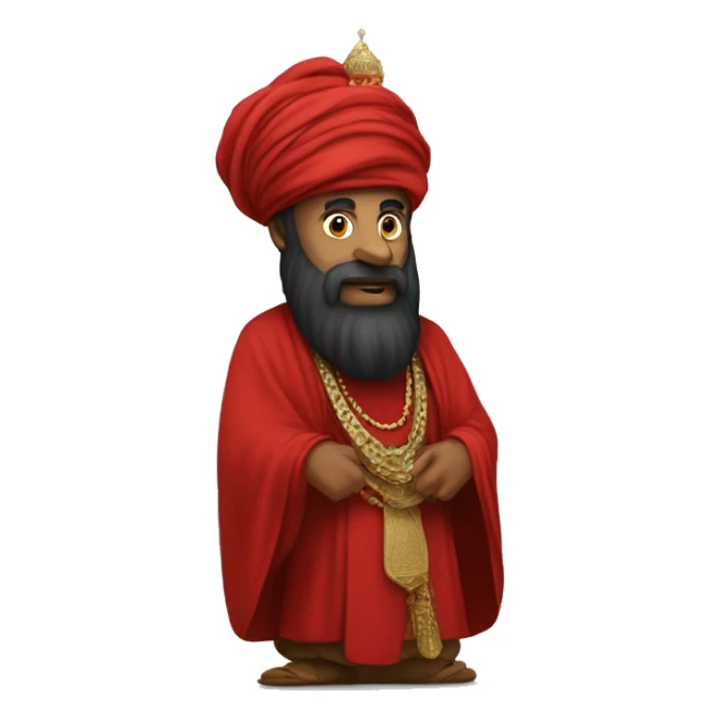 A caliph with big turban and red clothes sticker