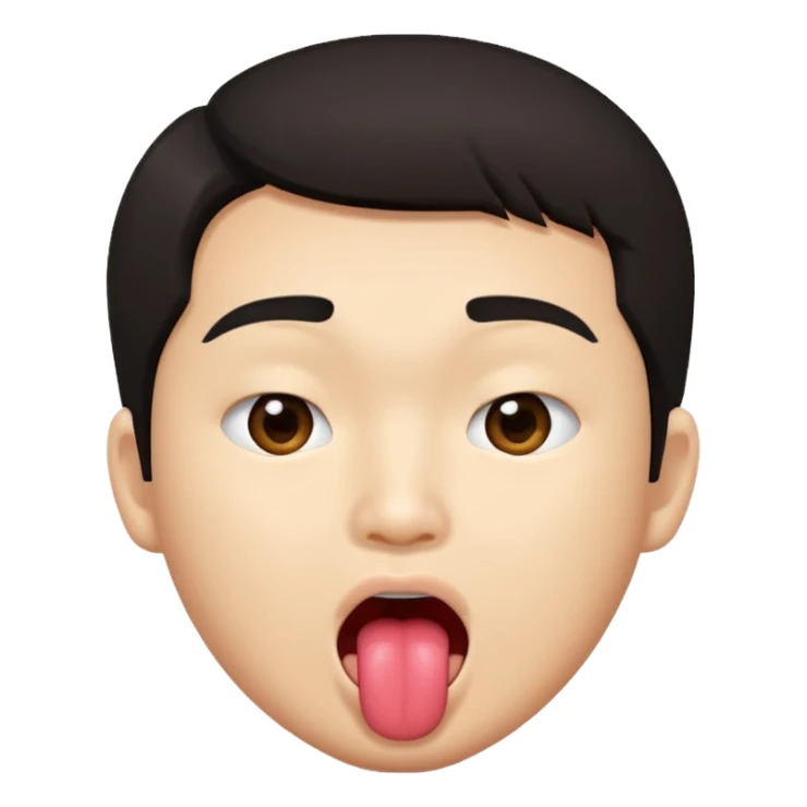 An Asian guy sticking out his tongue  sticker