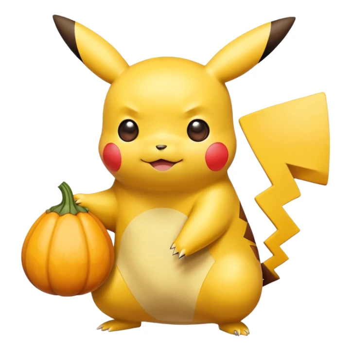 Cute pikachu with gourd in hand sticker