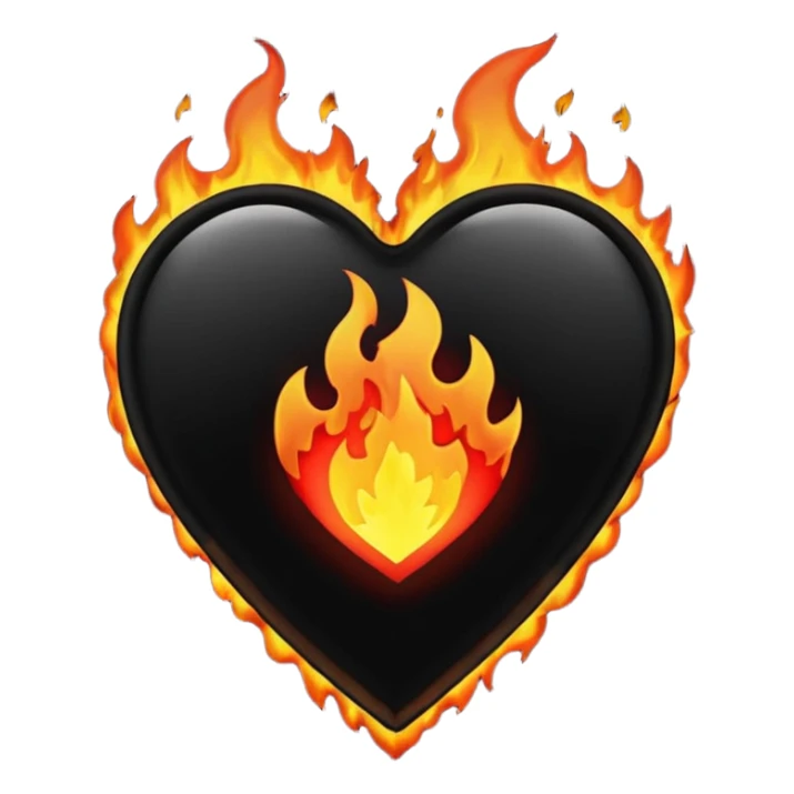 A black love hurt in black fire sticker