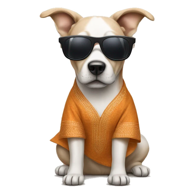 Dog wearing kurta and sunglasses sticker