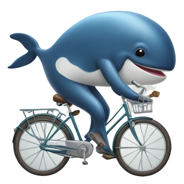 Whale riding a bike sticker