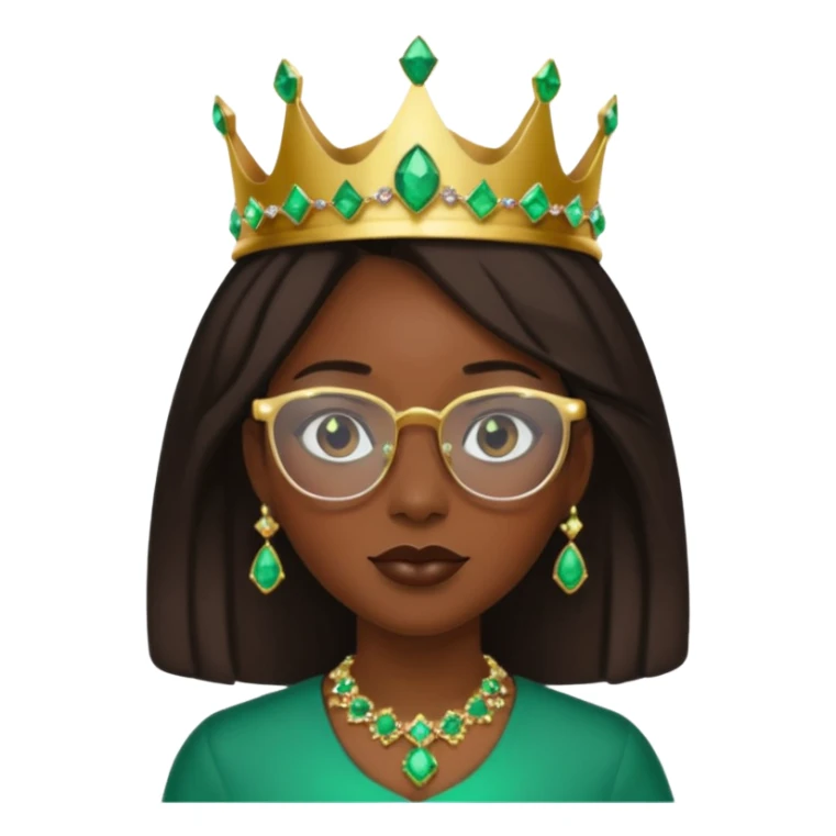 black queen with glassess and crown sticker