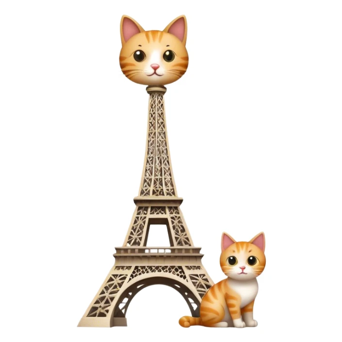 Cat on top of Eiffel Tower  sticker