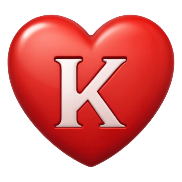 heart with letter k in middle sticker