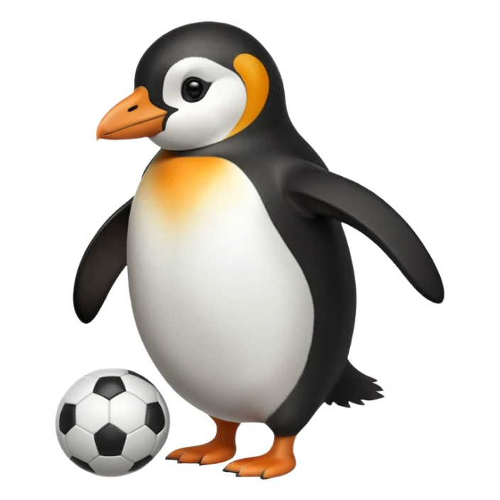 a penguin playing football sticker