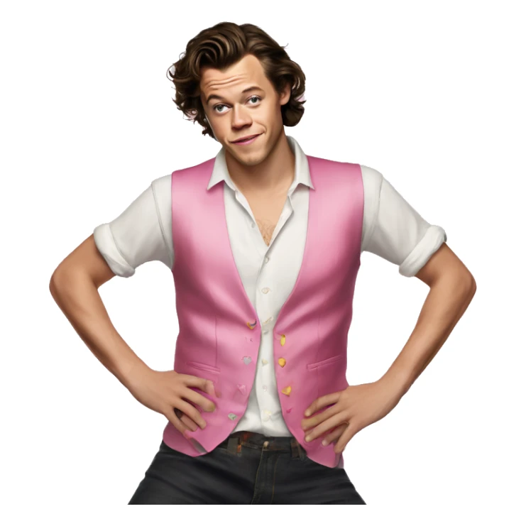dancing harry styles pink vest open chest sticker