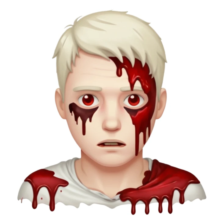 white man covered in blood sticker