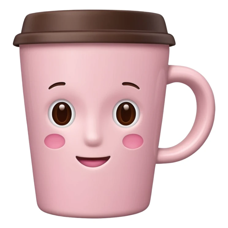 aesthetic light pink coffee cup sticker