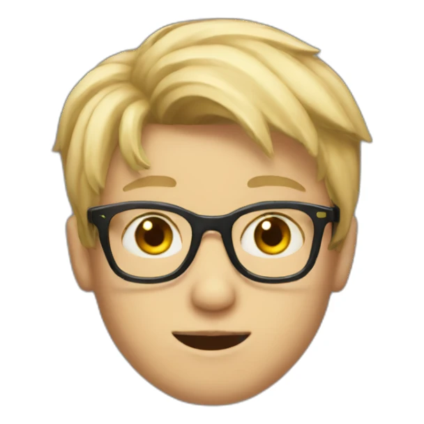 Blondie Boy with glasses and blink eye sticker
