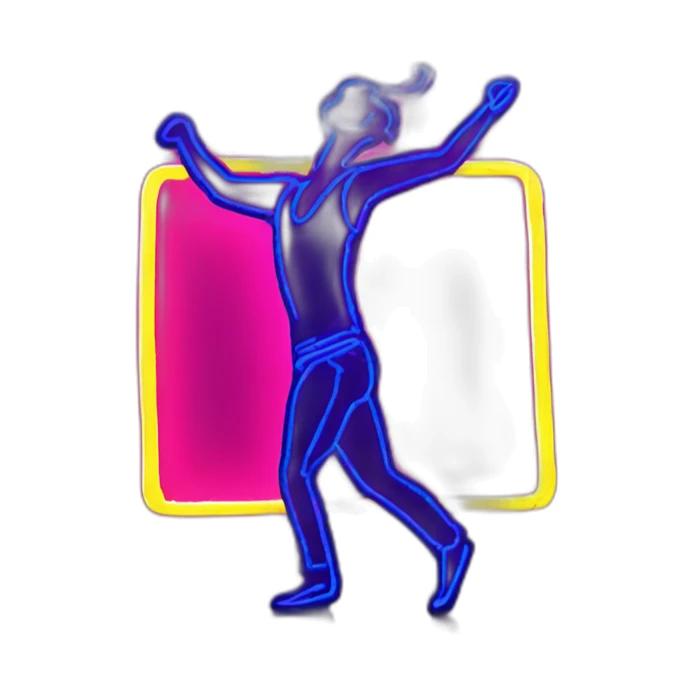  male dancer neon sign booty sticker