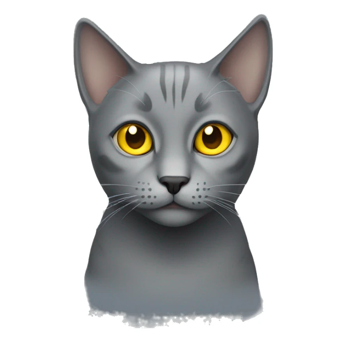 grey cat with yellow eyes  sticker