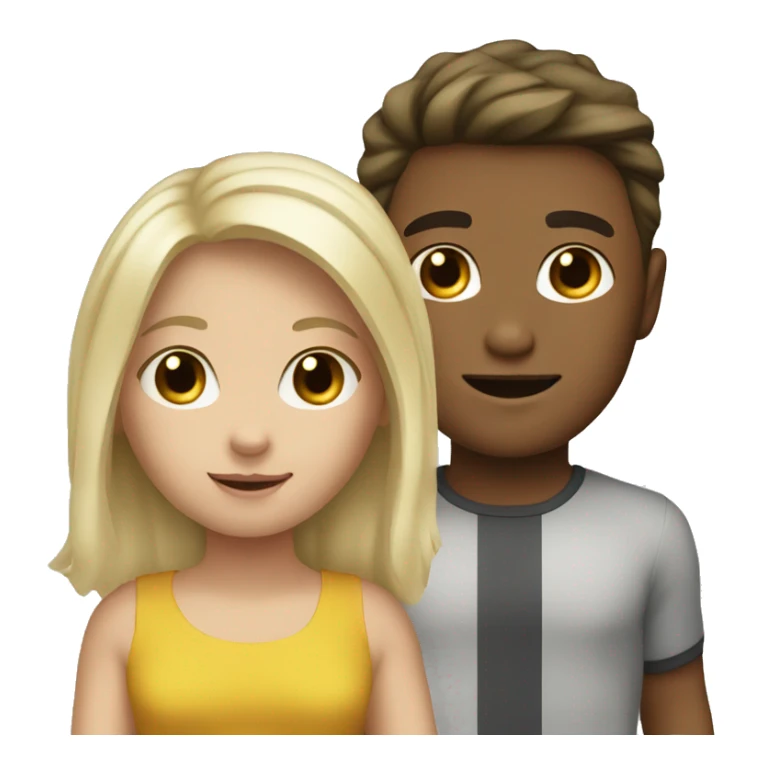 blonde boy brunette girl sticker