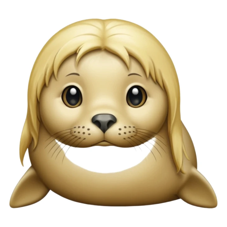 Seal with long blonde hair sticker