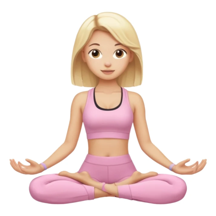 Blonde girl with light pink yoga clothes sticker