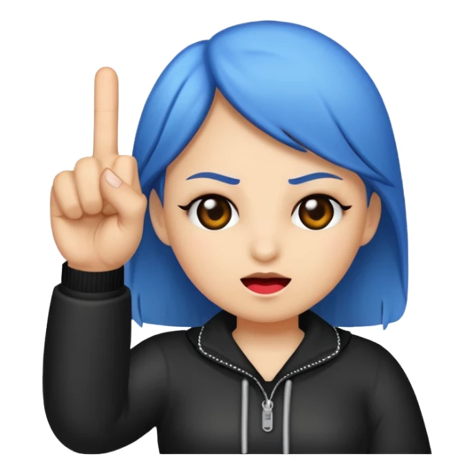 A baddie showing middle finger  sticker