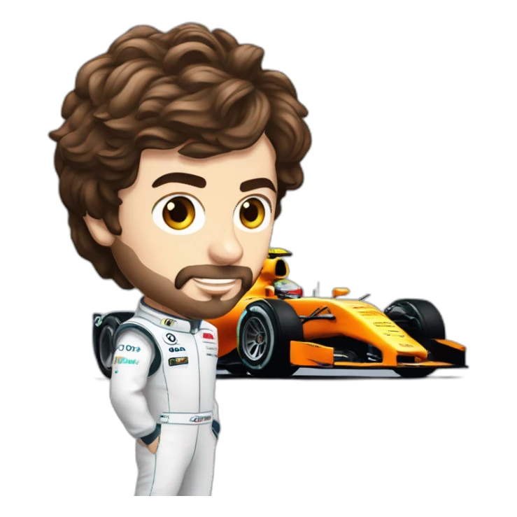 fernando alonso con su formula 1 aston martin sticker