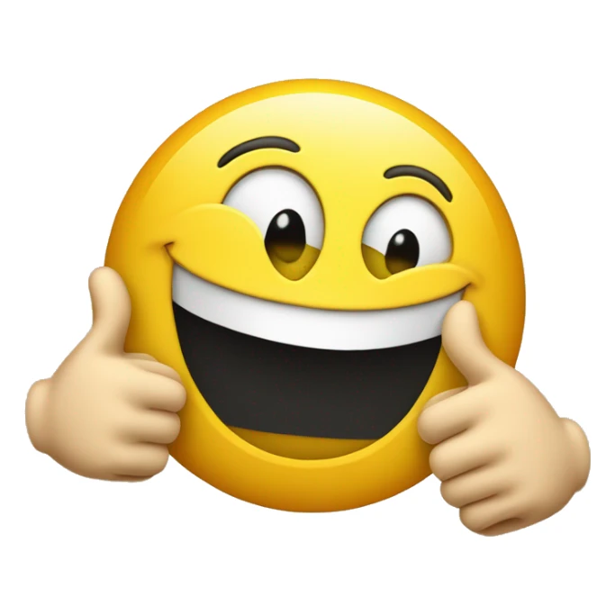 smiley happy mustach and two thumbs up sticker