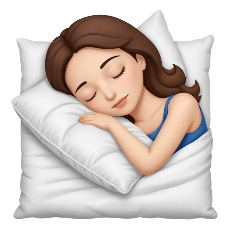 spanish female sleeping on pillow and comforter sticker