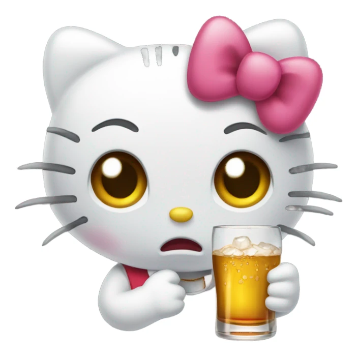 Hello kitty depressed tears with alcohol hello kitty sticker