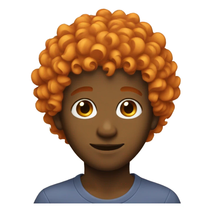 Orange Boy Curly Hair  sticker