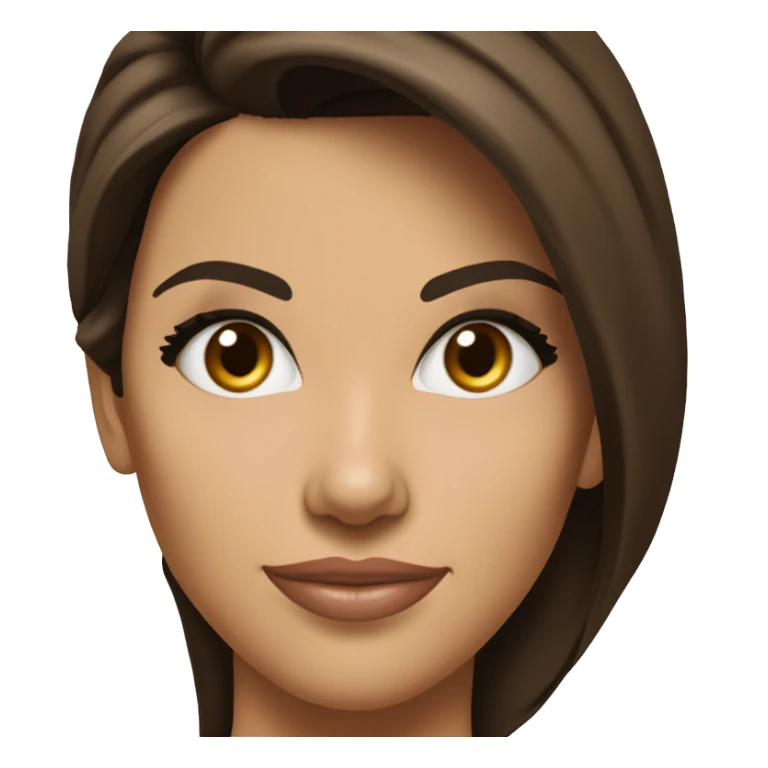 3/4 face, contrasted, shadow, light, Eva Longoria expression, standing from a distance, thin nose, brunette woman, hazel eyes, long eyelashes, dark shoulder shaded hair, white t-shirt, jeans, white sneakers sticker