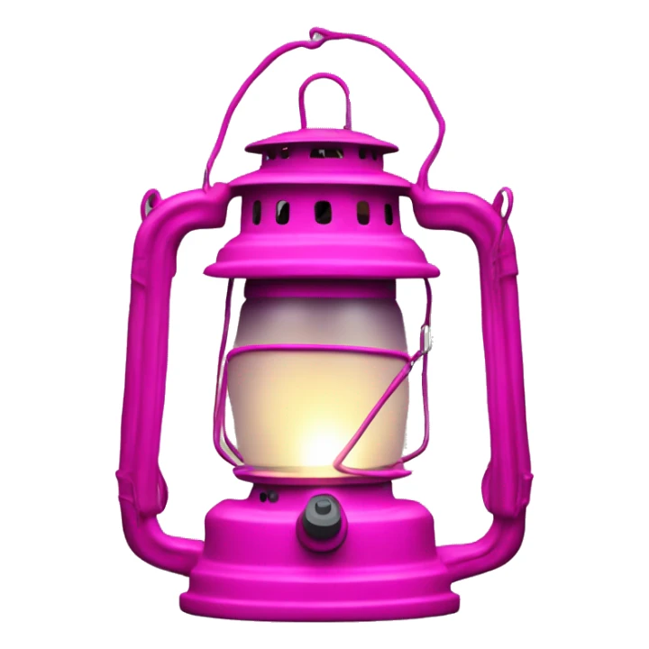 Realistic camping hot pink lit camping lantern lisolated. sticker