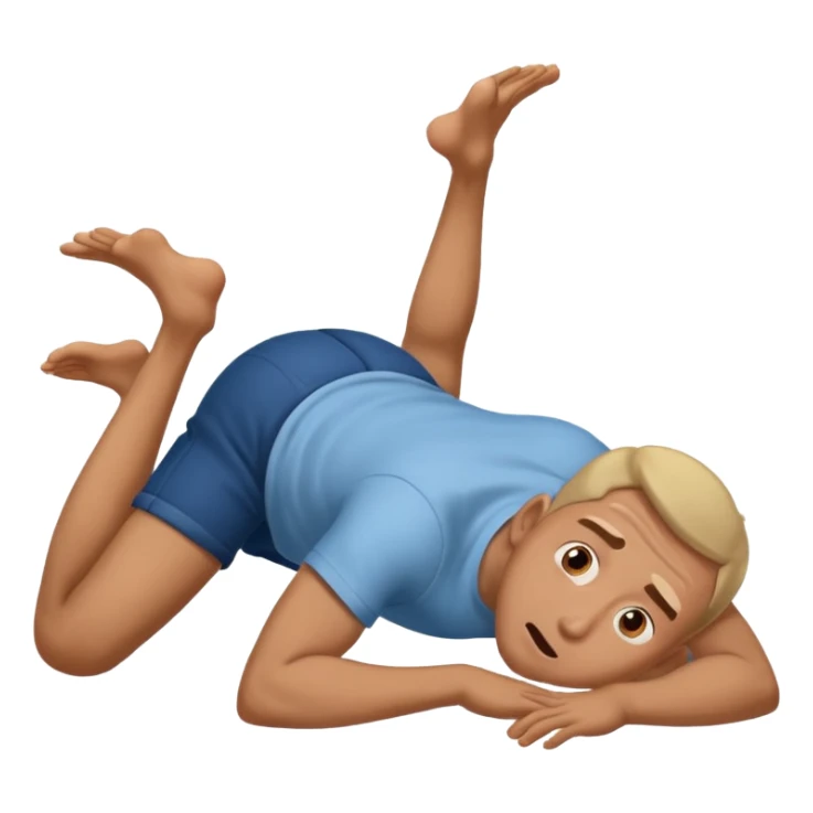 a man lying on the floor who has just fallen sticker