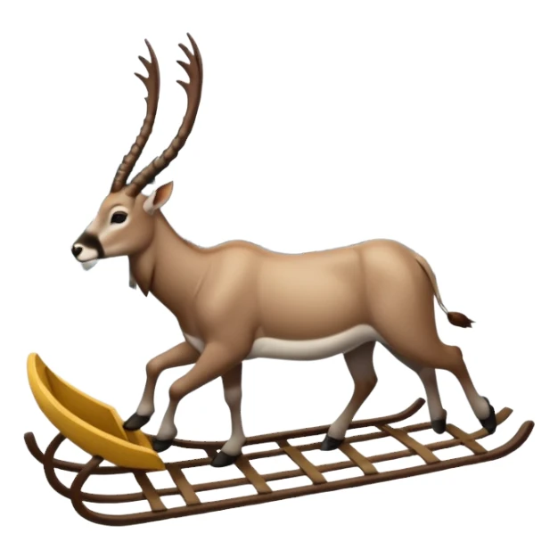 Eland met slede in dennenbos  sticker