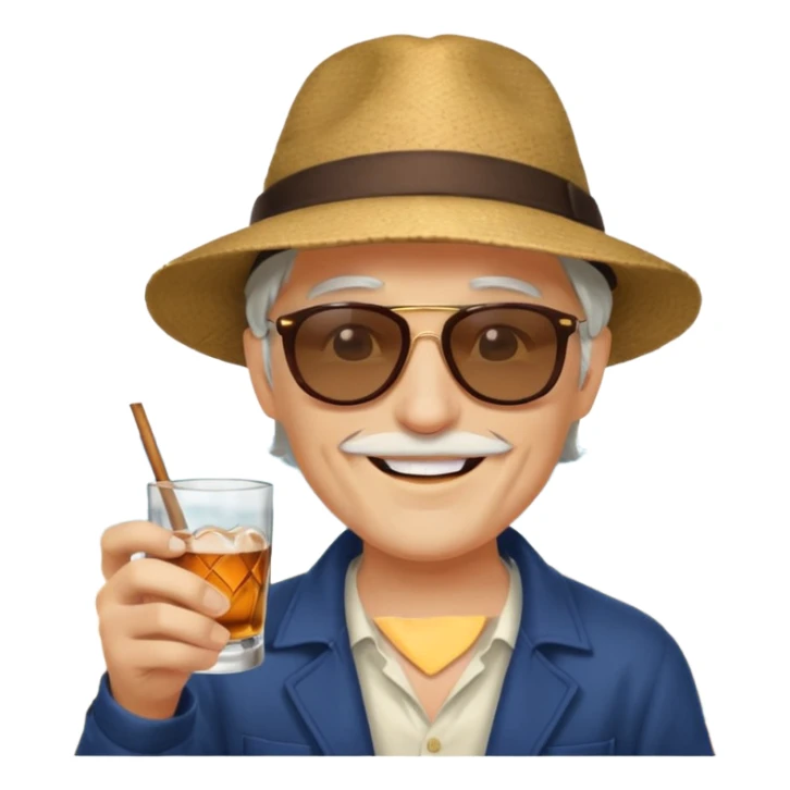 Merlin drinking whisky in the beach sticker