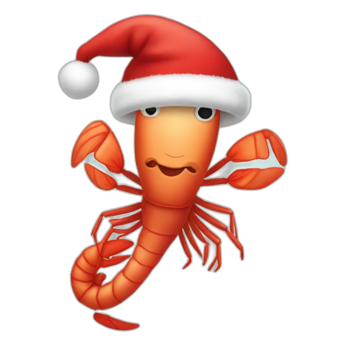 Funny shrimp dressed like santa claus sticker