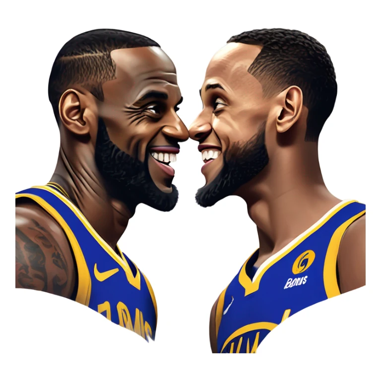 LeBron James kissing Steph Curry sticker