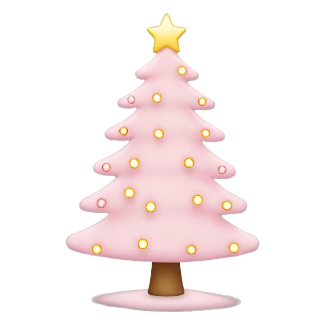 Light Pink Christmas tree with lights and ornaments sticker
