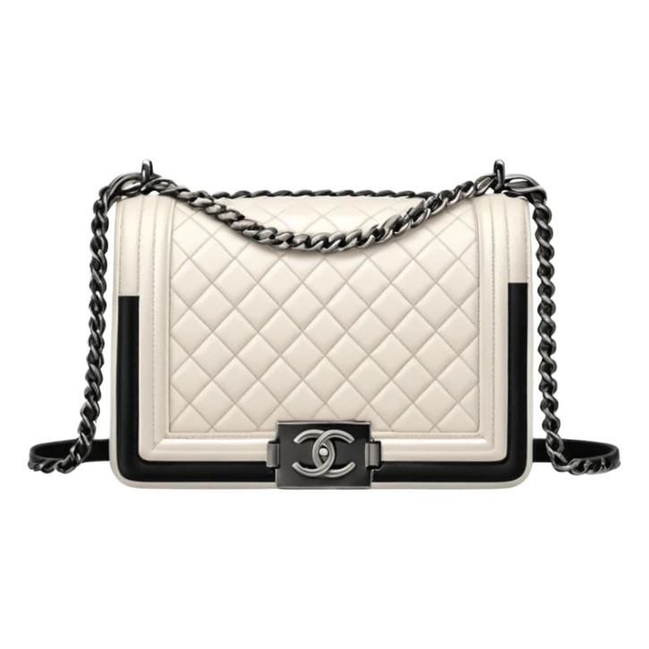 chanel le boy white color bag sticker