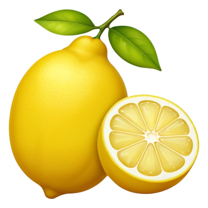un citron allongé dont un a moitie coupe sticker