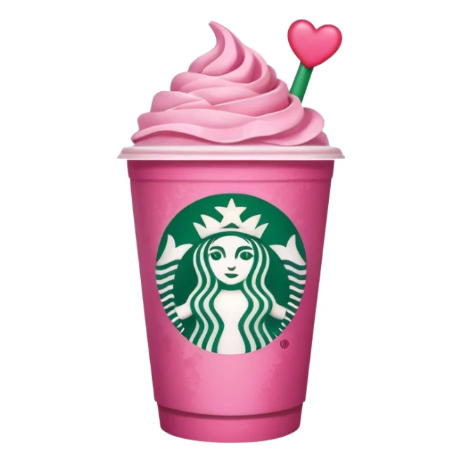 Starbucks pink matcha with th loye sticker