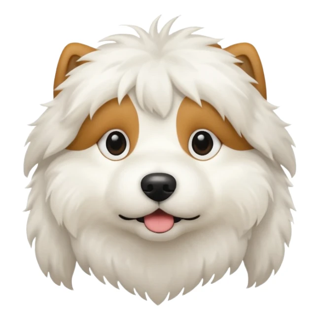 White fluffy dog sticker