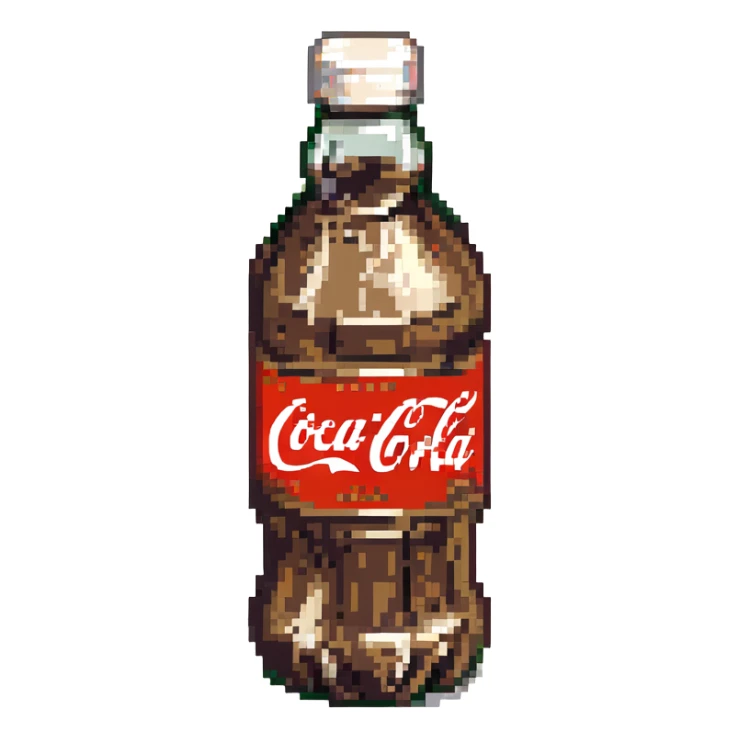 A bottle with Coca-Cola written on it sticker